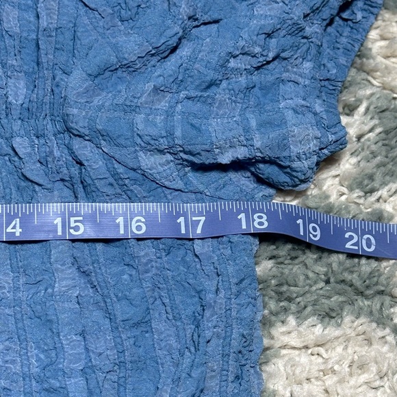 Day + Moon Puff Sleeve Backless Mini Dress Blue Size L - Picture 6 of 9